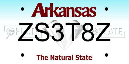 ZS3T8Z Arkansas License Plate