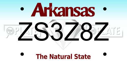ZS3Z8Z Arkansas License Plate