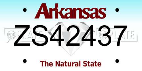 ZS42437 Arkansas License Plate