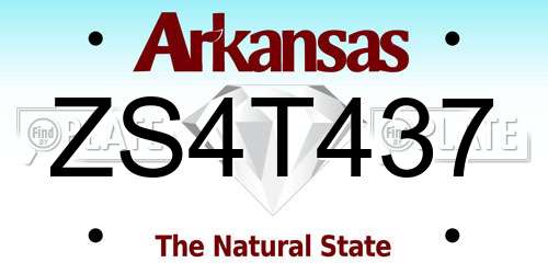 ZS4T437 Arkansas License Plate