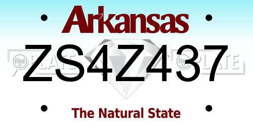 ZS4Z437 Arkansas License Plate