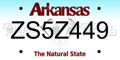 ZS5Z449 Arkansas License Plate