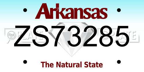 ZS73285 Arkansas License Plate