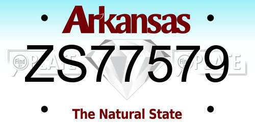 ZS77579 Arkansas License Plate