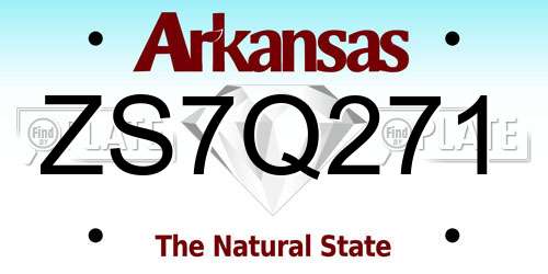 ZS7Q271 Arkansas License Plate