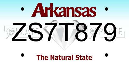 ZS7T879 Arkansas License Plate