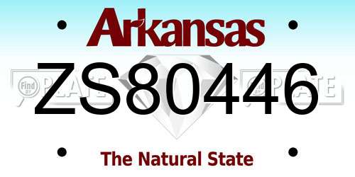 ZS80446 Arkansas License Plate