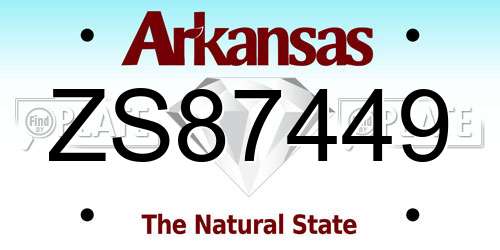 ZS87449 Arkansas License Plate