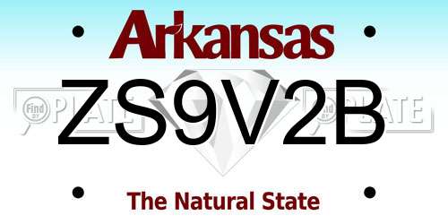 ZS9V2B Arkansas License Plate