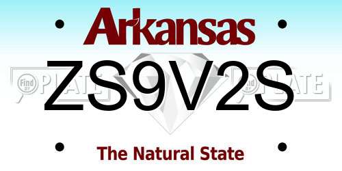 ZS9V2S Arkansas License Plate