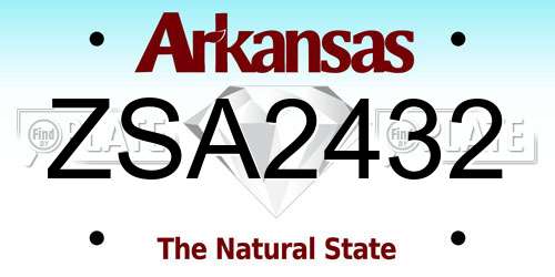 ZSA2432 Arkansas License Plate