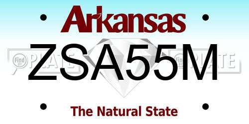 ZSA55M Arkansas License Plate