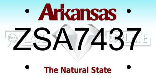 ZSA7437 Arkansas License Plate