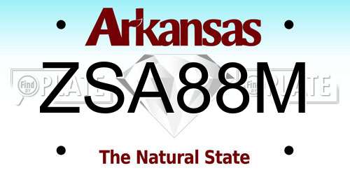 ZSA88M Arkansas License Plate