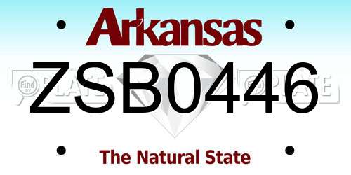 ZSB0446 Arkansas License Plate