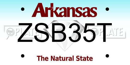ZSB35T Arkansas License Plate