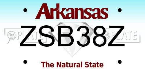 ZSB38Z Arkansas License Plate