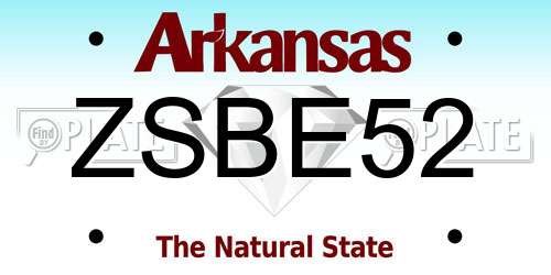 ZSBE52 Arkansas License Plate