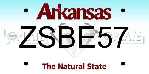 ZSBE57 Arkansas License Plate