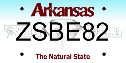 ZSBE82 Arkansas License Plate