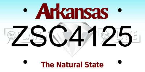 ZSC4125 Arkansas License Plate