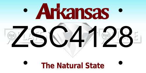 ZSC4128 Arkansas License Plate