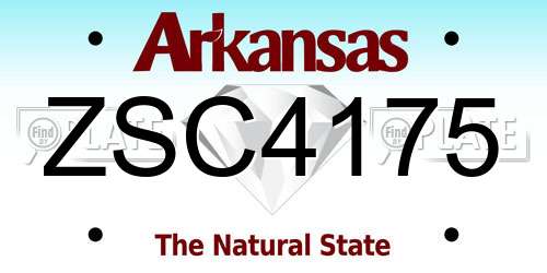 ZSC4175 Arkansas License Plate