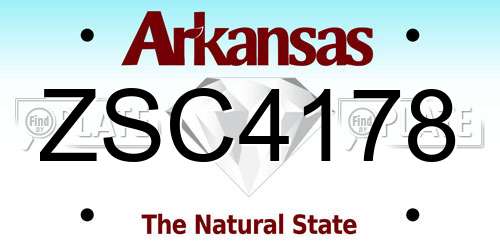 ZSC4178 Arkansas License Plate
