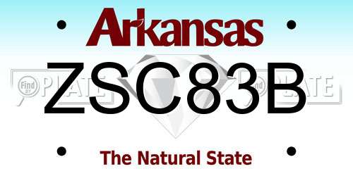 ZSC83B Arkansas License Plate