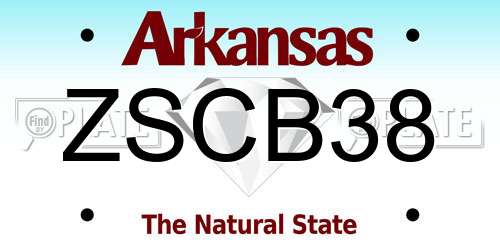 ZSCB38 Arkansas License Plate