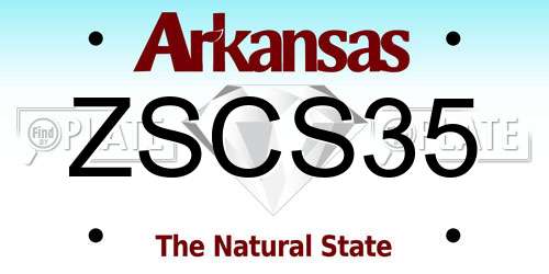 ZSCS35 Arkansas License Plate