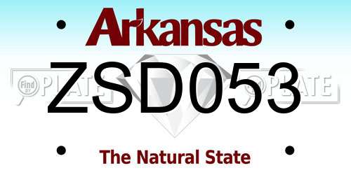 ZSD053 Arkansas License Plate