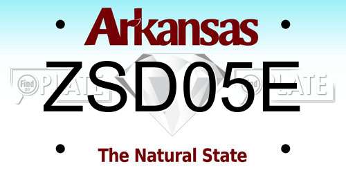 ZSD05E Arkansas License Plate