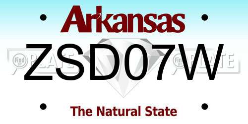 ZSD07W Arkansas License Plate