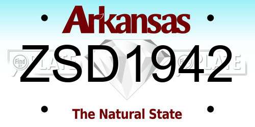 ZSD1942 Arkansas License Plate