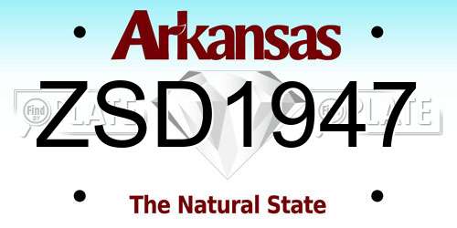 ZSD1947 Arkansas License Plate