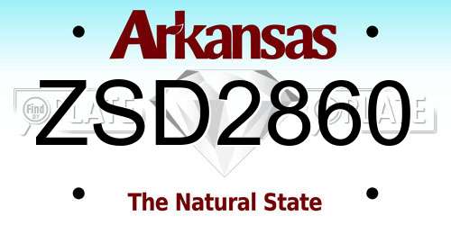 ZSD2860 Arkansas License Plate