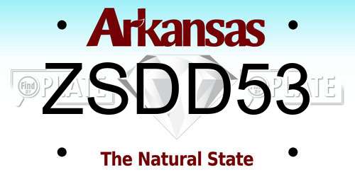 ZSDD53 Arkansas License Plate