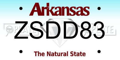 ZSDD83 Arkansas License Plate