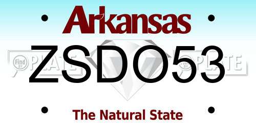 ZSDO53 Arkansas License Plate