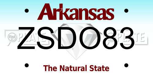 ZSDO83 Arkansas License Plate