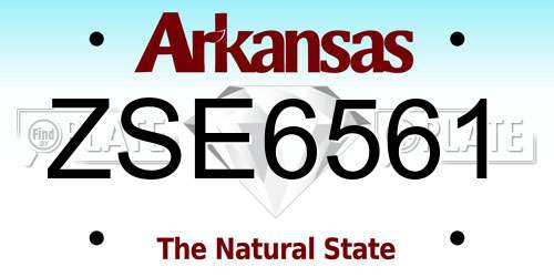 ZSE6561 Arkansas License Plate