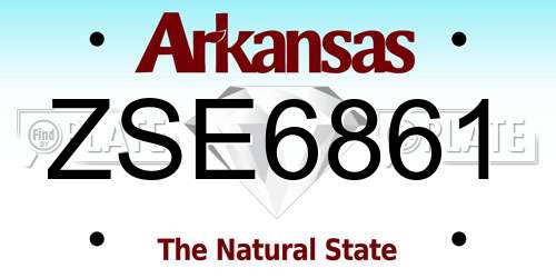 ZSE6861 Arkansas License Plate