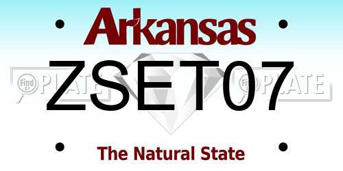 ZSET07 Arkansas License Plate