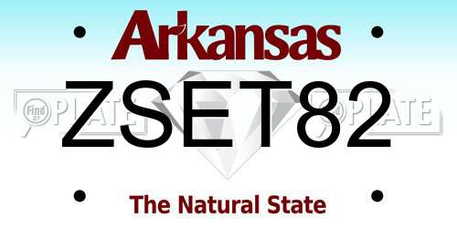 ZSET82 Arkansas License Plate