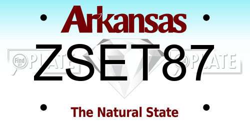 ZSET87 Arkansas License Plate