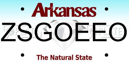 ZSGOEEO Arkansas License Plate