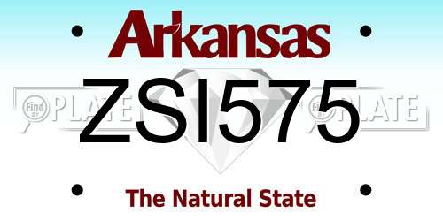 ZSI575 Arkansas License Plate