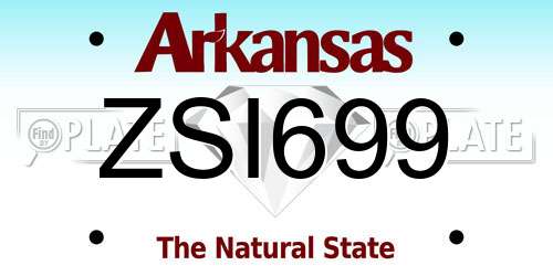 ZSI699 Arkansas License Plate