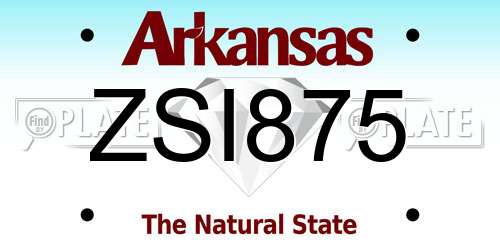 ZSI875 Arkansas License Plate